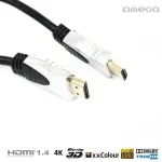 Omega OCHG54 HDMI kaabel V1.4 Ethernet t&uuml;&uuml;p A - 19/19 isane/isane 4K Premium Gold 5m Must (Blisterpakend)