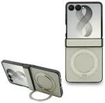Guess Grained Classic Logo telefoni &uuml;mbris alusega ja MagSafe toega Samsung Galaxy Z Flip8 beež