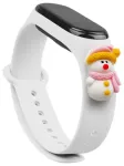 Fusion Accessories Xmas Snowman 2 nutikella rihm Xiaomi Mi Band 5/6 jaoks | valge