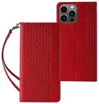 Magnet Strap raamatut&uuml;&uuml;pi telefoni &uuml;mbris alusega iPhone 14 Pro Max punane