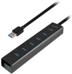 Axagon HUE-SA7BP USB-jaotur | 7x USB 3.0 | must