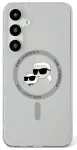 Etui Karl Lagerfeld Button Karl &     Choupette Heads Printed Logo MagSafe Samsung Galaxy S25 czarny