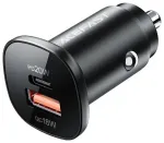 Acefast B1 autolaadija | 20W | PD, QC, PPS | USB-C, USB-A | must