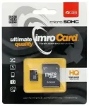 Imro m&auml;lukaart 4GB microSDHC cl. 10 + adapter