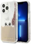 Karl Lagerfeld KLHCP13XPABGNU PEEK A BOO Liquid Glitter telefoni &uuml;mbris iPhone 13 Pro Max roosa (kass)