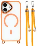 Adjustable Crossbody Lanyard telefoni &uuml;mbris alusega ja MagSafe toega iPhone 17 oranž