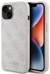 Guess GUHCP15SG4GFPI 4G Metal Gold Logo mobiiltelefonikott iPhone 15 roosa
