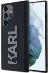 Karl Lagerfeld KLHCS24L3DMBKCK 3D Rubber Glitter Logo telefoni &uuml;mbris Samsung Galaxy S24 Ultra must
