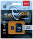 Imro memory card 64GB microSDXC cl. 10 UHS-3 + adapter
