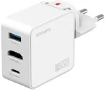 4smarts Flex Adapter Hub reisilaadija | 65W | GaN | USB-C, USB-A, HDMI | valge