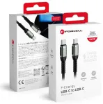 Forcell C260 andmeedastus- ja laadimiskaabel | USB-C kuni USB-C | QC 4.0, PD | 100W | 2m | must