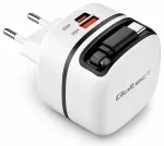 Qoltec reisilaadija | 65W | PD, GaN, PPS | USB-C | v&auml;ljat&otilde;mmatava kaabliga komplektis