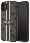 Guess GUHMN61P4RPSW iPhone 11 | Xr brown|brown hardcase 4G Printed Stripes MagSafe