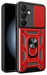 Hybrid Armor Camshield telefoni &uuml;mbris alusega Samsung Galaxy S25+ punane (kaamera kaitsega)