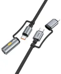 Hoco U138 3-in-1 andmeedastus- ja laadimiskaabel | USB-C kuni USB-C, Lightning | PD, QC 3.0 | 60W | 1.2m | hall