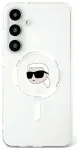 Etui Karl Lagerfeld Button Karl Head   Printed Logo MagSafe Samsung Galaxy S25 biały