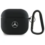 Mercedes MEA4CSLBK AirPods 4 cover czarny|black Leather Metal Logo