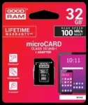 GOODRAM Memory MicroSD Card - 32GB with adapter UHS I CLASS 10 100MB/s