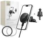 TECH-PROTECT MM15W-V5 MAGNETIC MAGSAFE CD & VENT CAR MOUNT WIRELESS CHARGER 15W BLACK/BLACK