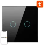 Smart Light Switch ZigBee Avatto ZTS02-EU-B2 2 Way TUYA (black)