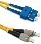 Qoltec Kiudoptiline patchcord SC/UPC - FC/UPC | &Uuml;herealine | 9/125 | G652D | Duplex | 3m