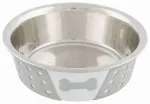 Loomakauss, metall - Trixie Stainless steel bowl with silicone, 0.4 l/&oslash; 14 cm