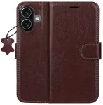 Smart Luxe nahast raamatut&uuml;&uuml;pi telefoni &uuml;mbris iPhone 16 pruun