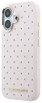 Karl Lagerfeld PU Perforated Gold Dots telefoni &uuml;mbris MagSafe toega iPhone 17 roosa