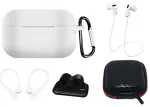 Fusion komplekt silikoon&uuml;mbris | k&otilde;rvakonks | kaelarihm | kellarihma hoidik | karabiin Apple Airpods 1 | 2 valge