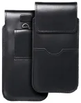 ROYAL - Nahast universaalne klapiga tasku / must - Suurus XL - IPHONE 11 / 12 / 13 / SAMSUNG S7 EDGE