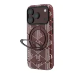 Lacoste PVC Semi Wrap Blend Ring Stand telefoni &uuml;mbris alusega ja MagSafe toega iPhone 18 Pro Max punane
