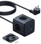 Baseus EnerFill FA11 67W pikendusjuhe, USB-A + USB-C Cube + 3 x EU pesa 1.5m - Must