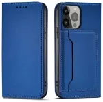Magnet Card Case &uuml;mbris Samsung Galaxy S23, klappega rahakott-kate alusega, sinine