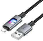 LED kaabel USB A kuni Lightning Hoco 2,4A 1,2 m U144 must