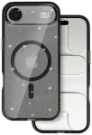 Glitter telefoni &uuml;mbris MagSafe toega iPhone 17 Air must l&auml;bipaistev