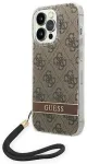 Guess GUOHCP14XH4STW iPhone 14 Pro Max 6,7" brązowy|brown hardcase 4G Print Strap