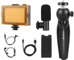 Puluz live recording set tripod + LED light + microphone + phone clip PKT3132B