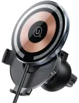 USAMS US-CD164 magnetiline auto telefonihoidik ventilatsiooniavale 15W juhtmevaba laadimisega l&auml;bipaistev