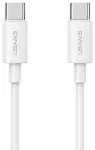 USAMS YD Series SJ711USB02 andmeedastus- ja laadimiskaabel | USB-C kuni USB-C | 60W | 1m | valge