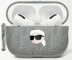 Etui Karl Lagerfeld Monogram Karl Head  do AirPods 4 srebrny
