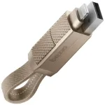 Bazic GoCharge Alucable 4-in-1 andmeedastus- ja laadimiskaabel | USB-A kuni USB-C, Lightning | PD | 60W | 0.15m | kuldne