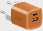ENERGEA Ampcharge GaN35 reisilaadija | 35W | PD, QC, GaN, PPS | USB-C, USB-A | oranž