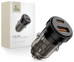 Tech-Protect CC03 2-Port autolaadija | 30W | PD, QC | USB-A, USB-C | must