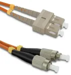Qoltec Kiudoptiline patchcord SC/UPC - FC/UPC | Mitmerealine | 50/125 | OM2 | Duplex | 2m