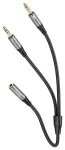 Kaabel AUX 2in1 Jack 3,5 mm (emane) kuni 2 x Jack 3,5 mm (isane) Hoco 0,25 m UPA21 metallhall