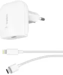 Belkin BoostCharge F7U096 reisilaadija | 18W | PD | USB-C | USB-C kuni Lightning kaabliga komplektis | valge
