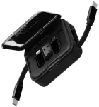 Bazic GoCharge Loop 5-in-1 data transfer and charging cable | USB-A to Lightning, Micro USB | 1m | black