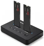 Qoltec M.2 NVMe SSD dokkimisjaam | PCIe | USB-C | 20 Gb/s | DUAL 2 x 8TB | V&otilde;rgu&uuml;henduseta kloonimine