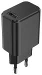 Setty reisilaadija | 15W | USB-A | komplektis USB-C kaabel | must
