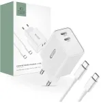 Tech-Protect C35W v&otilde;rgulaadija | 35W | PD | USB-C | USB-C kuni USB-C kaabel komplektis | valge